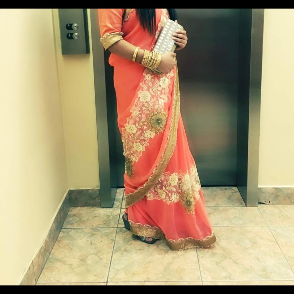 A sari with 38 size blouse